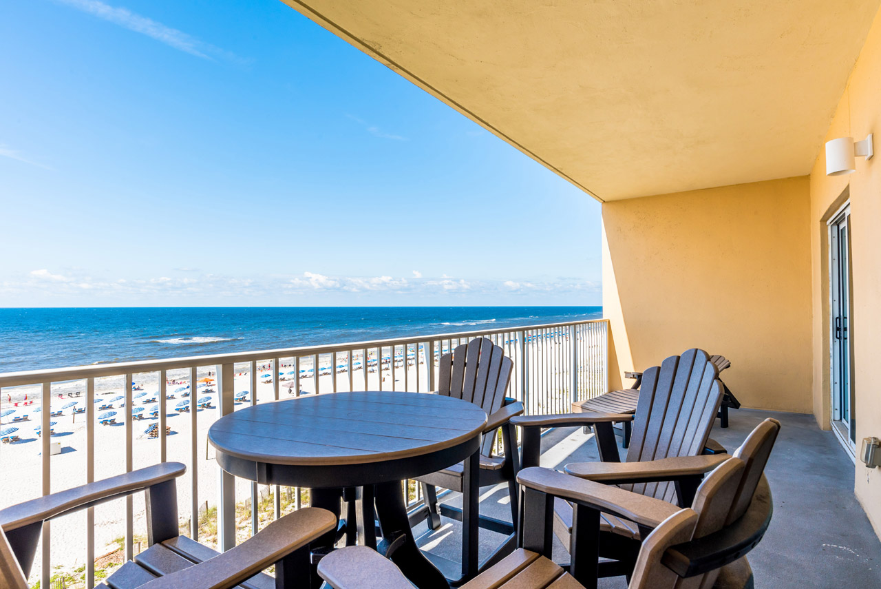 Balcony with Beach Views at Gulf Shores Condo Rental
