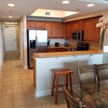 Kitchen and Bar View at Gulf Shores Condo Rental